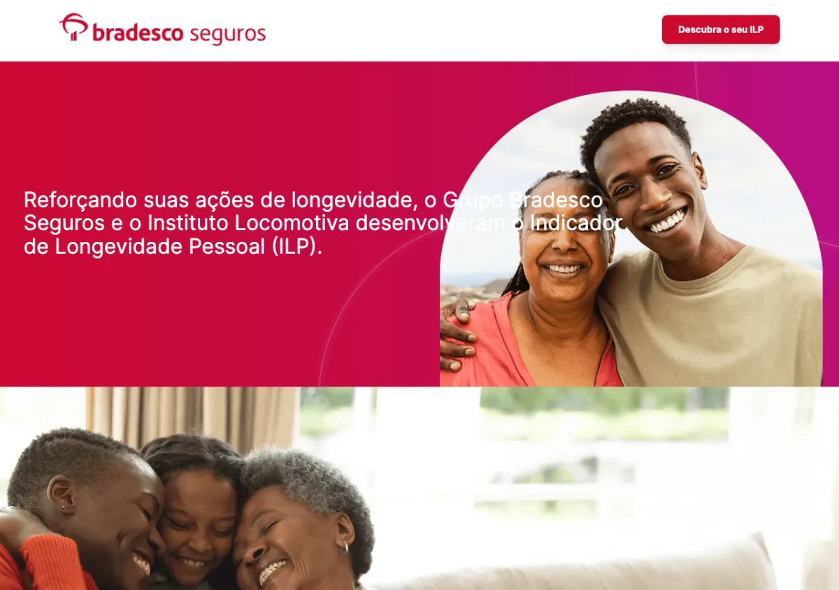 Página do Indicador de Longevidade Pessoal do Grupo Bradesco Seguros